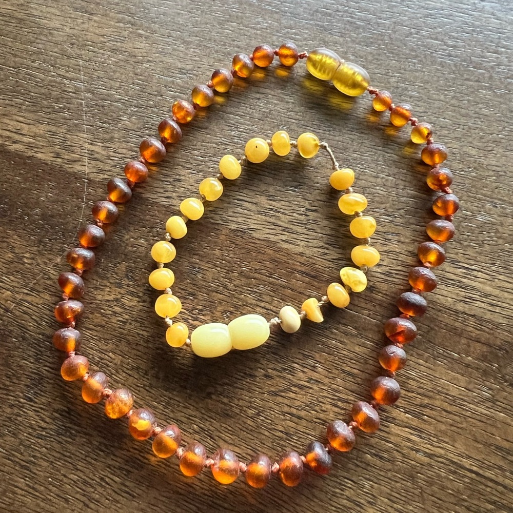 Amber All-natural Baltic Amber teething bracelet and necklace
